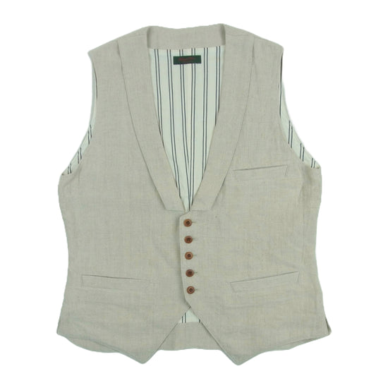 ジャンゴアトゥール D-AL-V06 LINEN VEST リネン コットン ベスト 日本製 ベージュ系 40【中古】