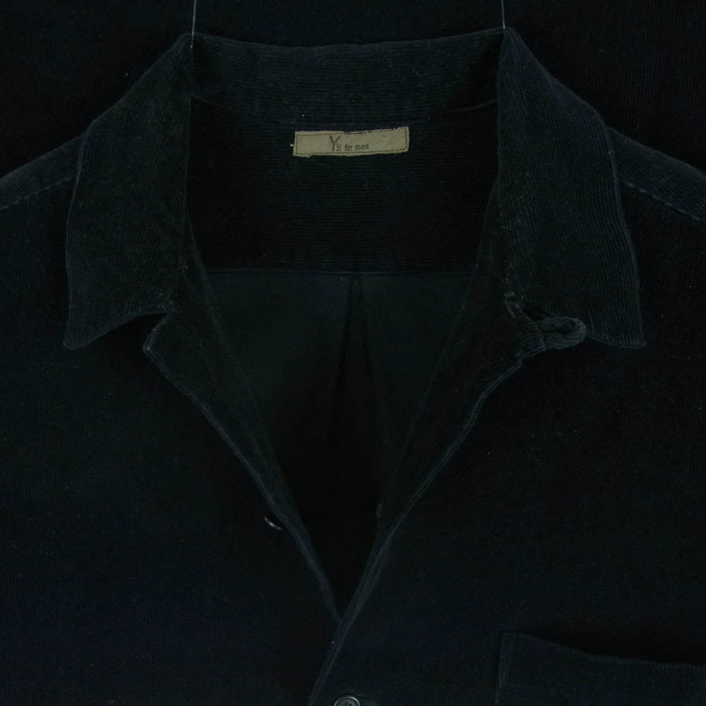 Y's Yohji Yamamoto ワイズ ヨウジヤマモト Y's for men ワイズフォーメン 細畝 コーデュロイ シャツ ジャケット ブラック系 サイズ表記なし【中古】
