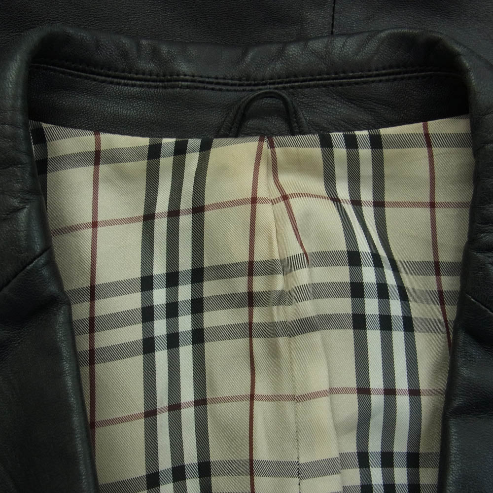 BURBERRY BLACK LABEL バーバリーブラックレーベル BME-090-09 シープレザー テーラード ジャケット ブラック系 M【中古】