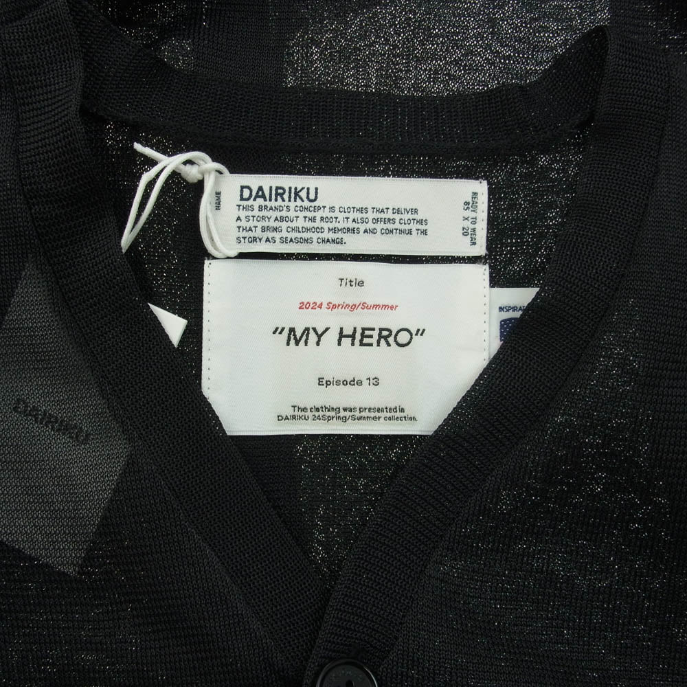 ダイリク 24SS 24SS K-1 Letter Skeleton Cardigan レター スケルトン カーディガン ブラック系 L【新古品】【未使用】【中古】