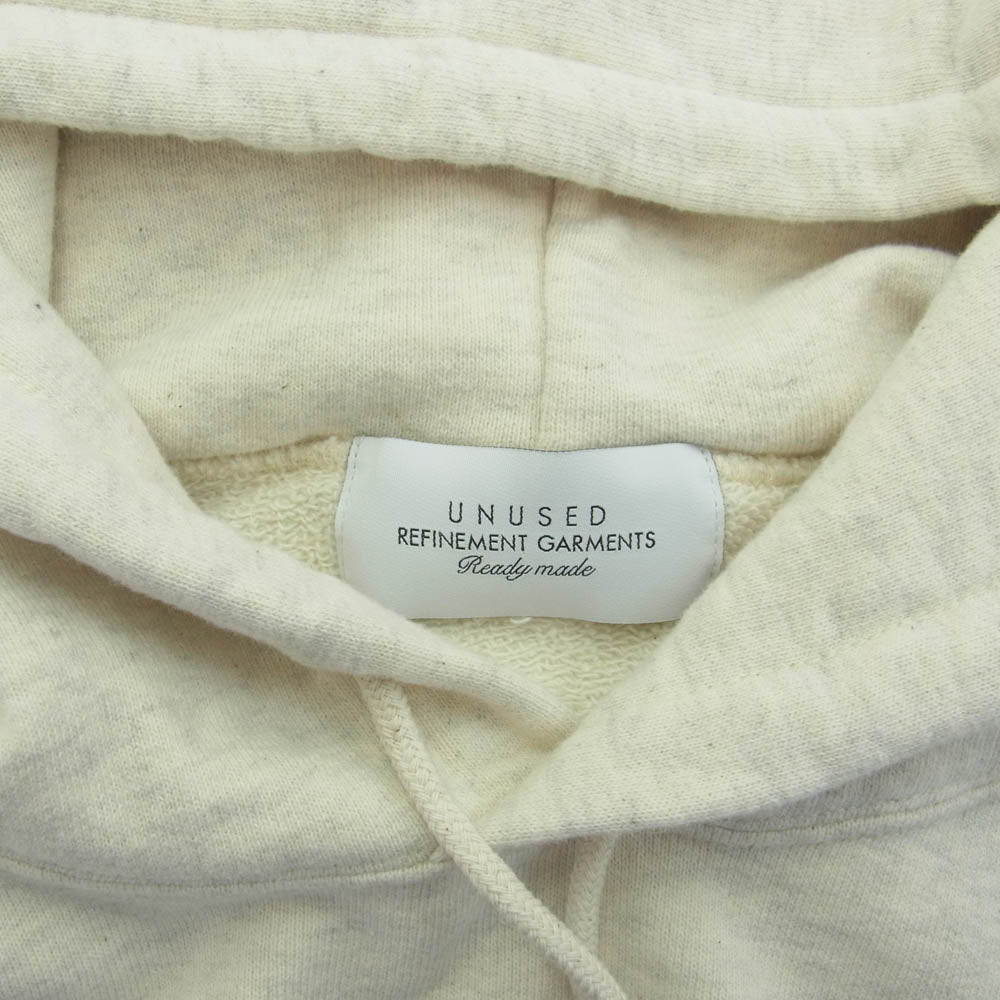 UNUSED アンユーズド US2406-C002S2 Sweat hoodie カットオフ スウェット フーディ パーカー オフホワイト系 2【新古品】【未使用】【中古】
