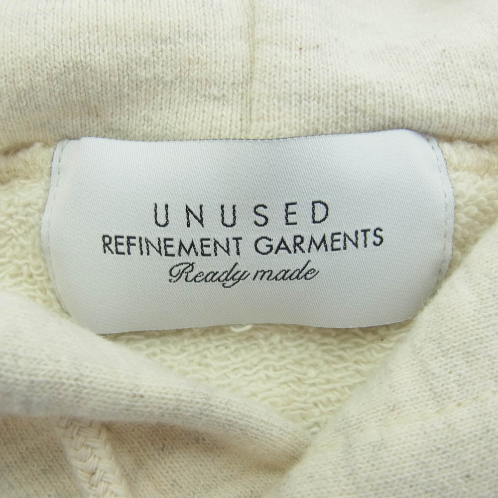 UNUSED アンユーズド US2406-C002S2 Sweat hoodie カットオフ スウェット フーディ パーカー オフホワイト系 2【新古品】【未使用】【中古】