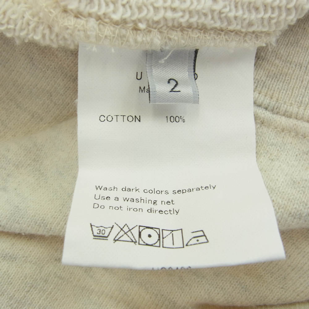 UNUSED アンユーズド US2406-C002S2 Sweat hoodie カットオフ スウェット フーディ パーカー オフホワイト系 2【新古品】【未使用】【中古】