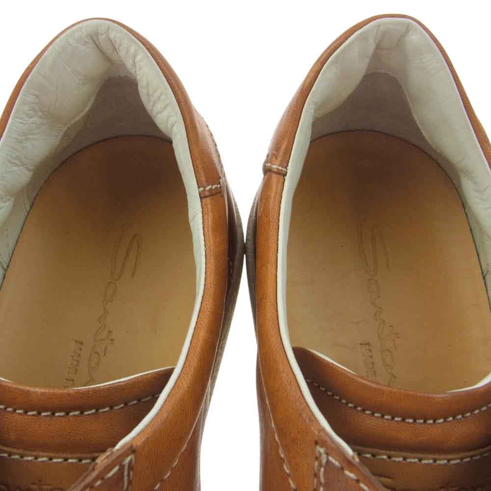 Santoni サントーニ レースアップ レザー スニーカー ライトブラウン系 10【中古】