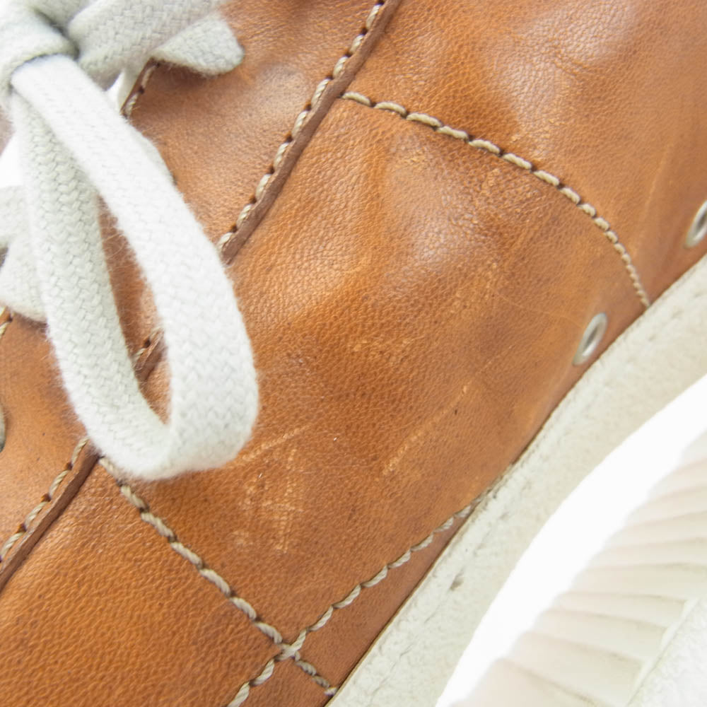 Santoni サントーニ レースアップ レザー スニーカー ライトブラウン系 10【中古】