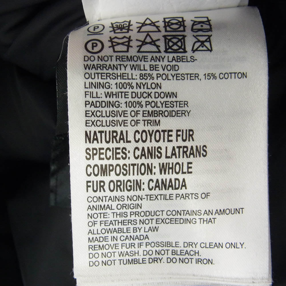 CANADA GOOSE カナダグース 2072JM |国内正規品 サザビーリーグタグ YORK TON ヨークトン ファー付 フーディ ダウン ジャケット ブラック系 XL【中古】