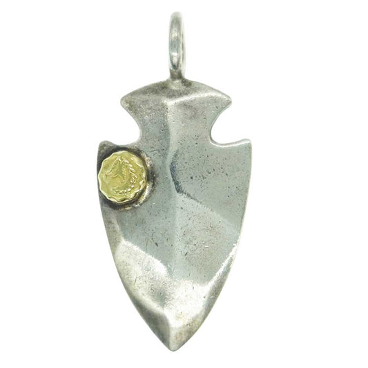 TADY&KING タディアンドキング SV シルバー ペンダント トップ GPウルフ 金メタル付き 矢尻 小 K18 シルバー 925 シルバー系 ゴールド系【中古】