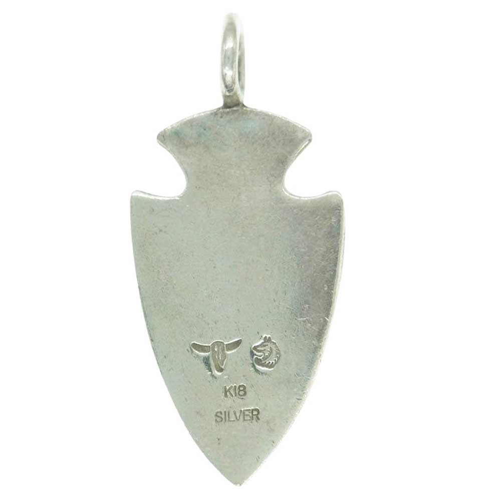 TADY&KING タディアンドキング SV シルバー ペンダント トップ GPウルフ 金メタル付き 矢尻 小 K18 シルバー 925 シルバー系 ゴールド系【中古】