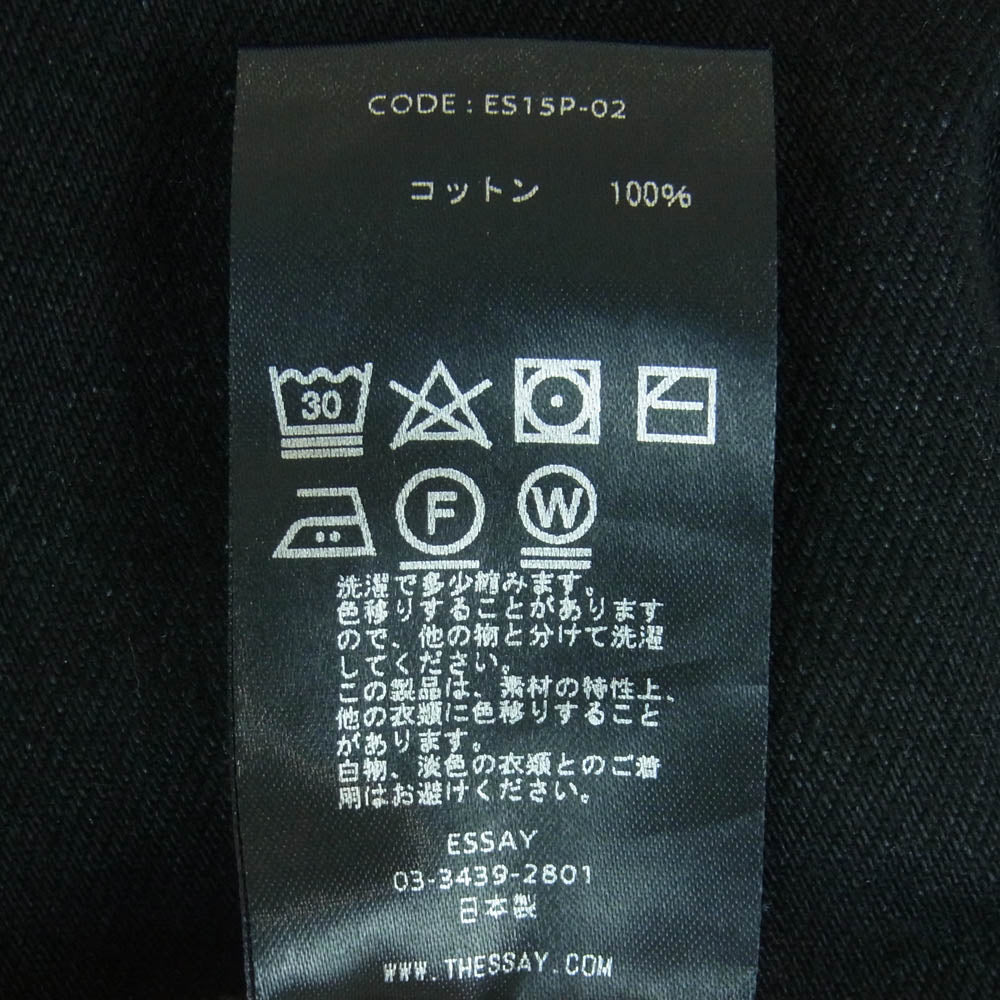 エッセイ ES15P-02 JODHPUR DENIM ジョッパー デニム パンツ コットン 日本製 ブラック系 2【美品】【中古】