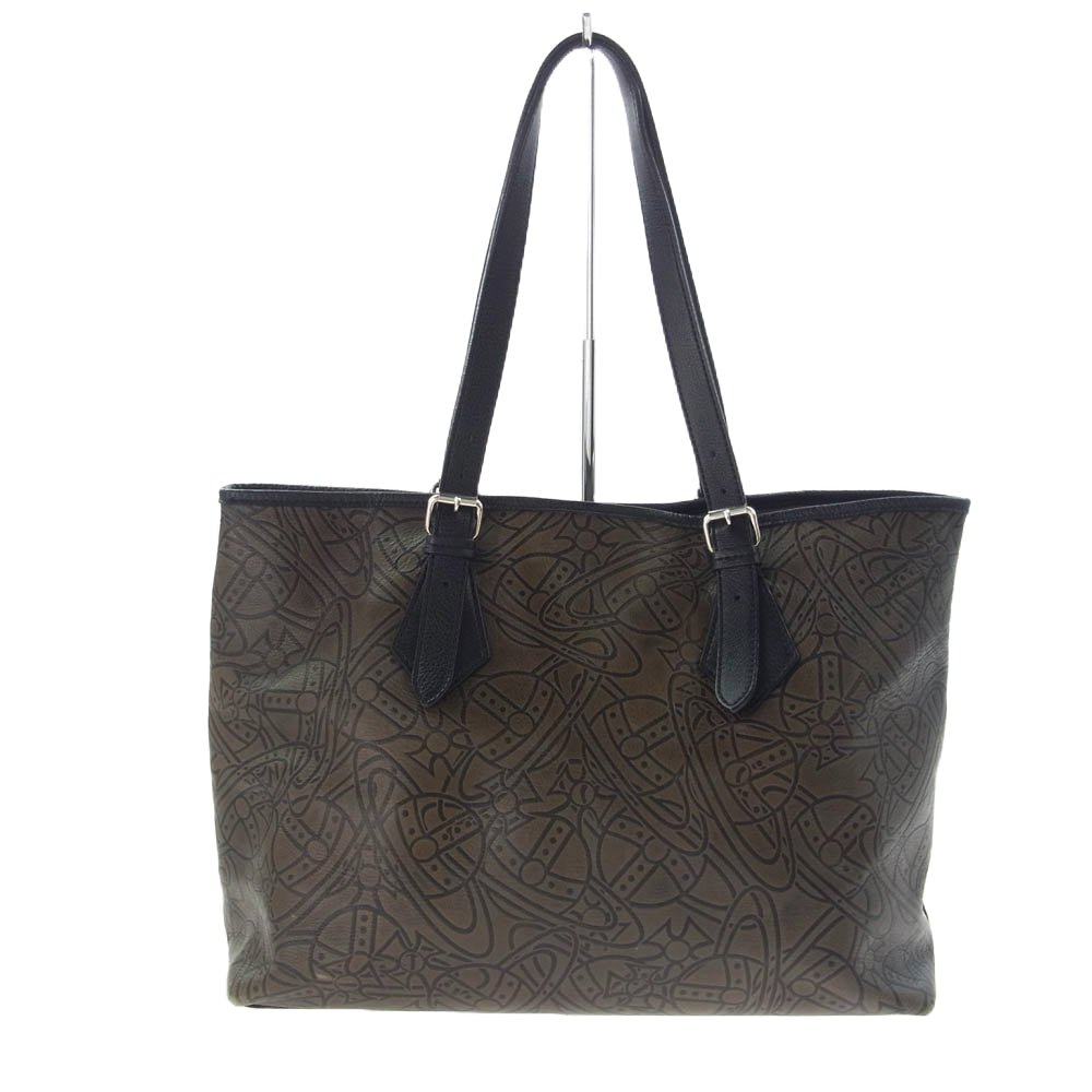 Vivienne Westwood ヴィヴィアンウエストウッド オーブ 総柄 トートバッグ ブラウン系【中古】