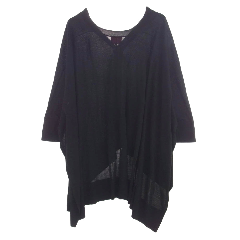 Vivienne Westwood ヴィヴィアンウエストウッド 16-12-102004 REDLABEL レッドレーベル オーブ刺繍 サイドスリット ドレープ ウール  ロング カーディガン ブラック系 M【中古】