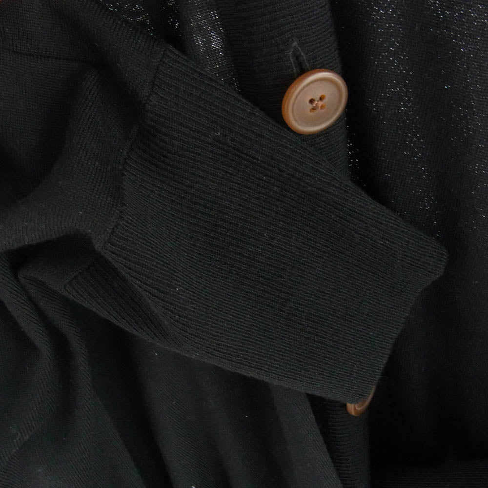 Vivienne Westwood ヴィヴィアンウエストウッド 16-12-102004 REDLABEL レッドレーベル オーブ刺繍 サイドスリット ドレープ ウール  ロング カーディガン ブラック系 M【中古】