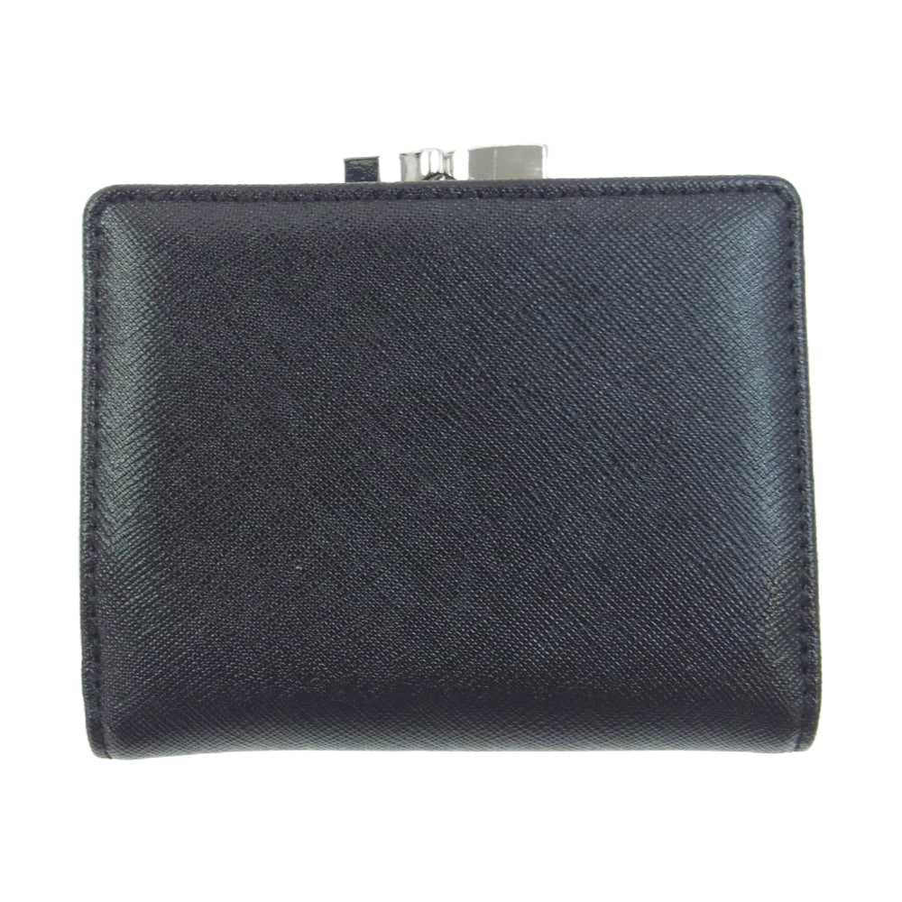 Vivienne Westwood ヴィヴィアンウエストウッド DIAMANTE ORB SMALL FRAME WALLET ディアマンテ オーブ ハート 3つ折り 財布 ブラック系【中古】