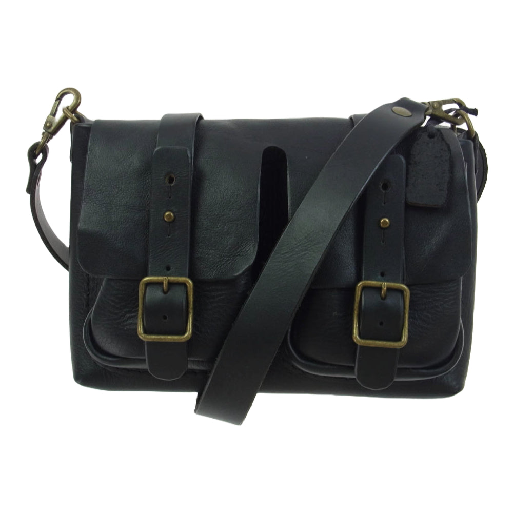 HERZ ヘルツ WH-603 ヒコーキのりショルダー レザー ショルダーバッグ ブラック系【中古】