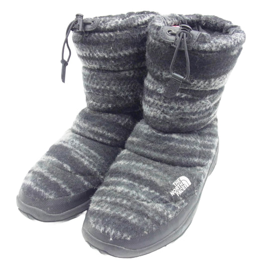 THE NORTH FACE ノースフェイス NF51593 Nuptse Bootie WP Wool Luxe ヌプシ ツイード ウール ブーツ ブラック系 27cm【中古】