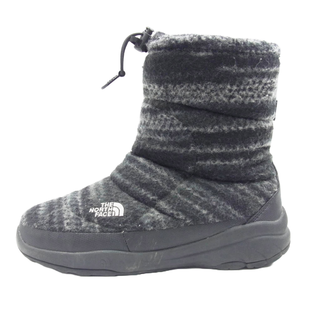 THE NORTH FACE ノースフェイス NF51593 Nuptse Bootie WP Wool Luxe ヌプシ ツイード ウール ブーツ ブラック系 27cm【中古】
