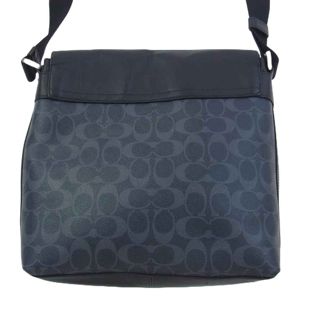 COACH コーチ F28575 シグネチャー ショルダー バッグ ネイビー系【中古】