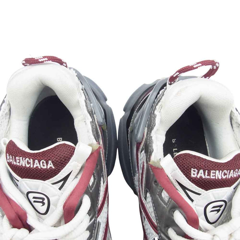 BALENCIAGA バレンシアガ 677403 RUNNER ランナー ローカット スニーカー シルバー系 ワインレッド系 27.5cm【中古】