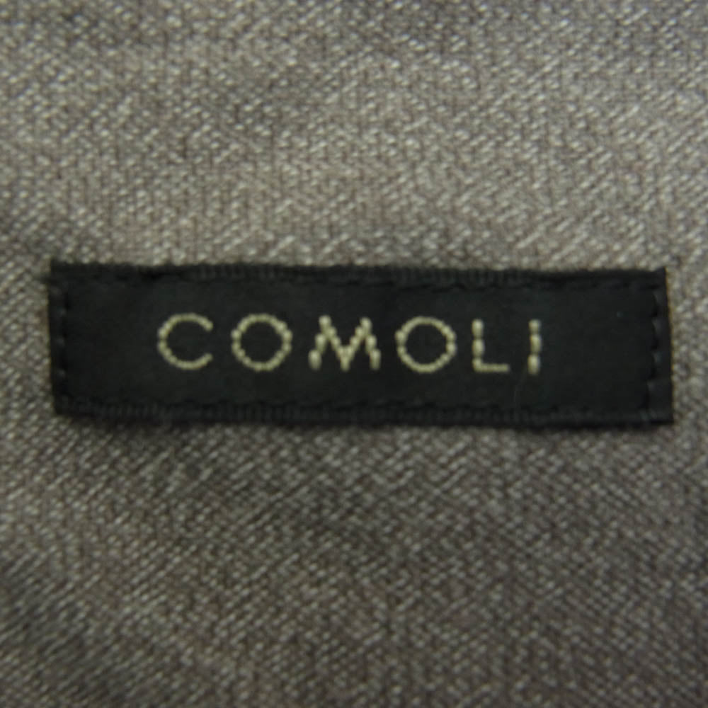 COMOLI コモリ 24SS Z01-02004 ヨリ杢 ワークシャツ 長袖シャツ チャコール系 2【中古】