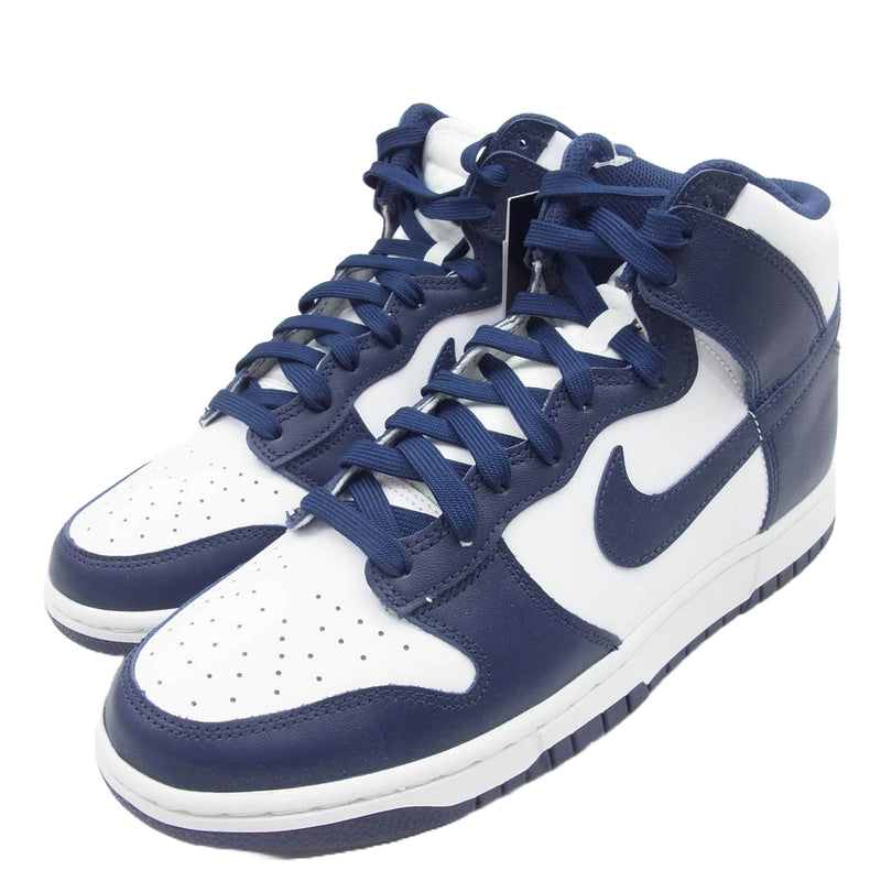 NIKE ナイキ DD1399-104 Dunk High ダンク ハイ Championship Navy チャンピオンシップ ネイビー ハイカット スニーカー ネイビー系 ホワイト系 27cm【新古品】【未使用】【中古】