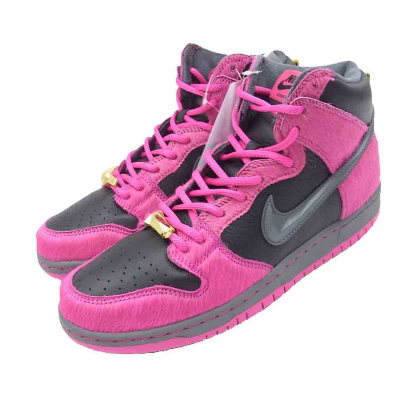 NIKE ナイキ × Run The Jewels ラン ザ ジュエルズ DX4356-600 SB Dunk High ダンク ハイ Active Pink アクティブピンク ハイカットスニーカー ブラック系 ピンク系 27.5cm【新古品】【未使用】【中古】