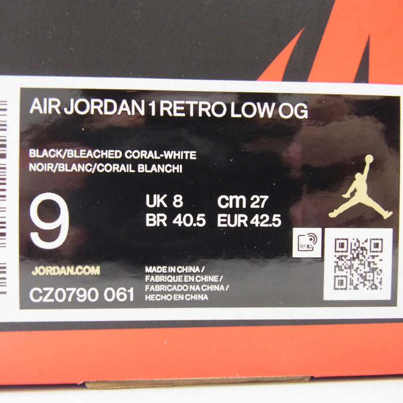 NIKE ナイキ CZ0790-061 Air Jordan 1 エアジョーダンワン Low OG Bleached Coral ブリーチド コーラル ローカット スニーカー ピンク系 ホワイト系 ブラック系 27cm【新古品】【未使用】【中古】