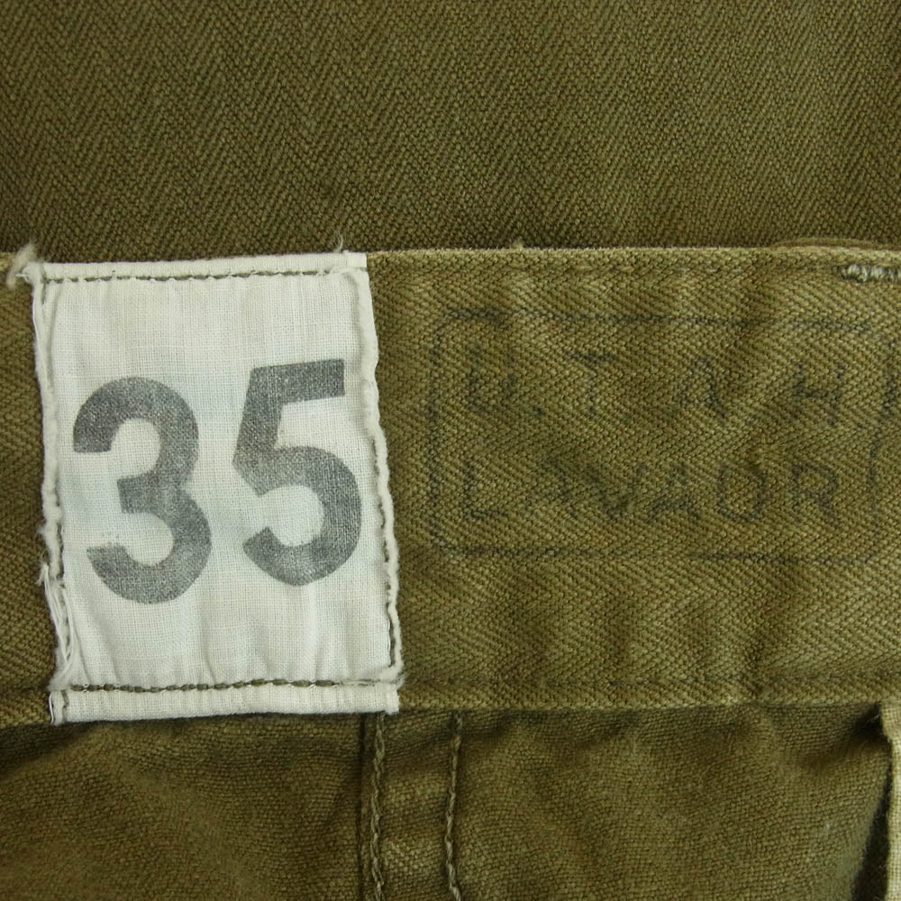 ヴィンテ－ジ 60s french army フランス軍 後期 M-47 パンツ カーキ系 35【中古】