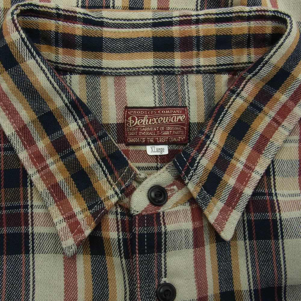 デラックスウエア MV-09 TRICO NEL-SHIRTS チェック柄 ネルシャツ 長袖 シャツ マルチカラー系 XL【新古品】【未使用】【中古】