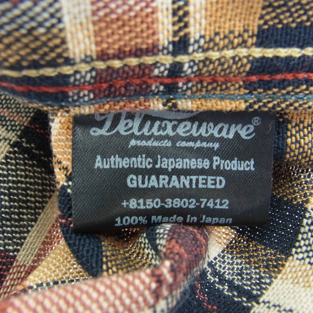 デラックスウエア MV-09 TRICO NEL-SHIRTS チェック柄 ネルシャツ 長袖 シャツ マルチカラー系 XL【新古品】【未使用】【中古】
