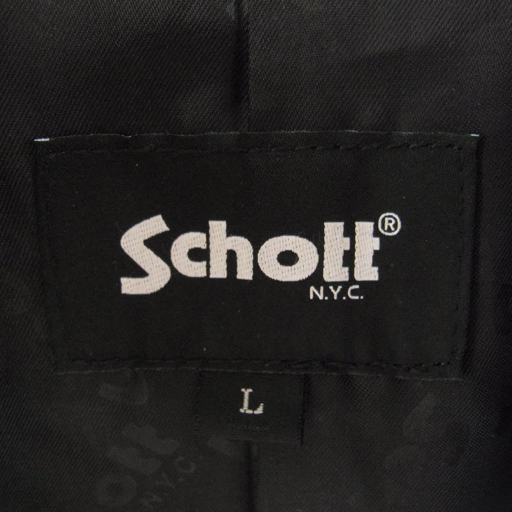 schott ショット 782-3950077 DOUBLE BREST RIDERS ダブル ブレスト ライダース ラムレザー レザー ジャケット ブラック系 L【極上美品】【中古】