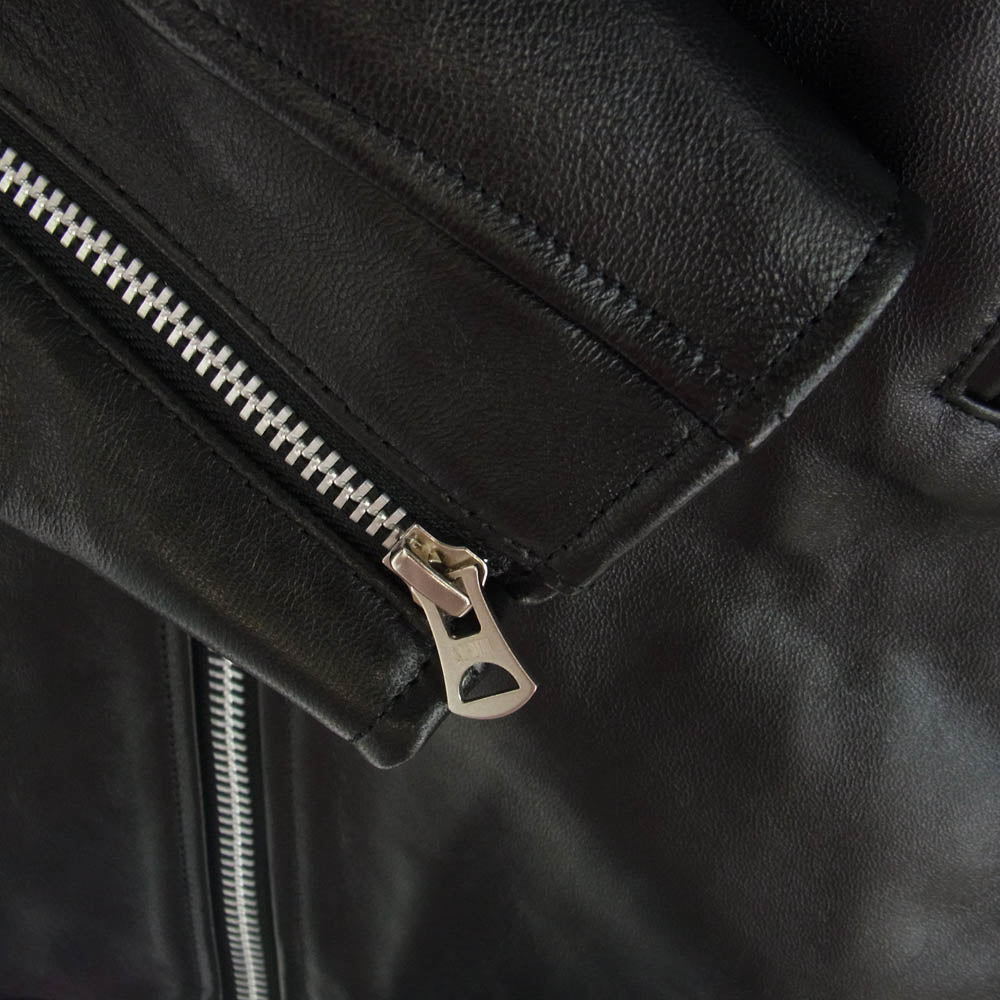 schott ショット 782-3950077 DOUBLE BREST RIDERS ダブル ブレスト ライダース ラムレザー レザー ジャケット ブラック系 L【極上美品】【中古】