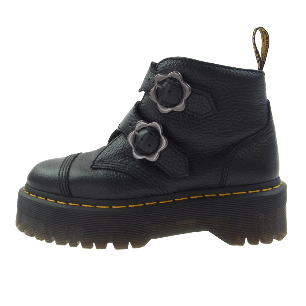 Dr.Martens ドクターマーチン Quad Retro Devon FLWR デボン フラワー 2ストラップ ブーツ Milled Nappa ブラック系 UK5【中古】
