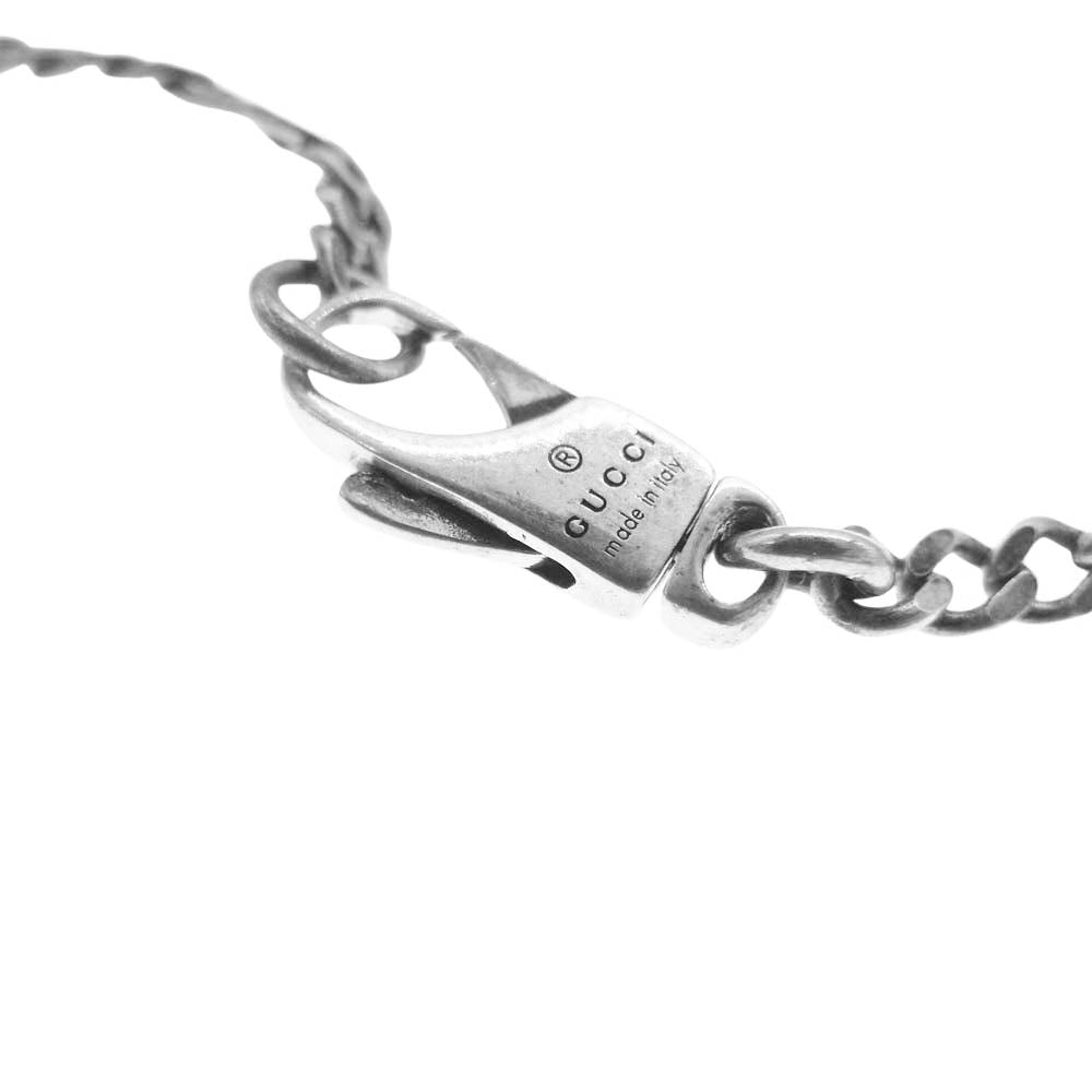 GUCCI グッチ 728265 J89B0 GG&BEE ビー エングレービング ドッグタグ ペンダント フィガロチェーン ネックレス シルバー系【中古】