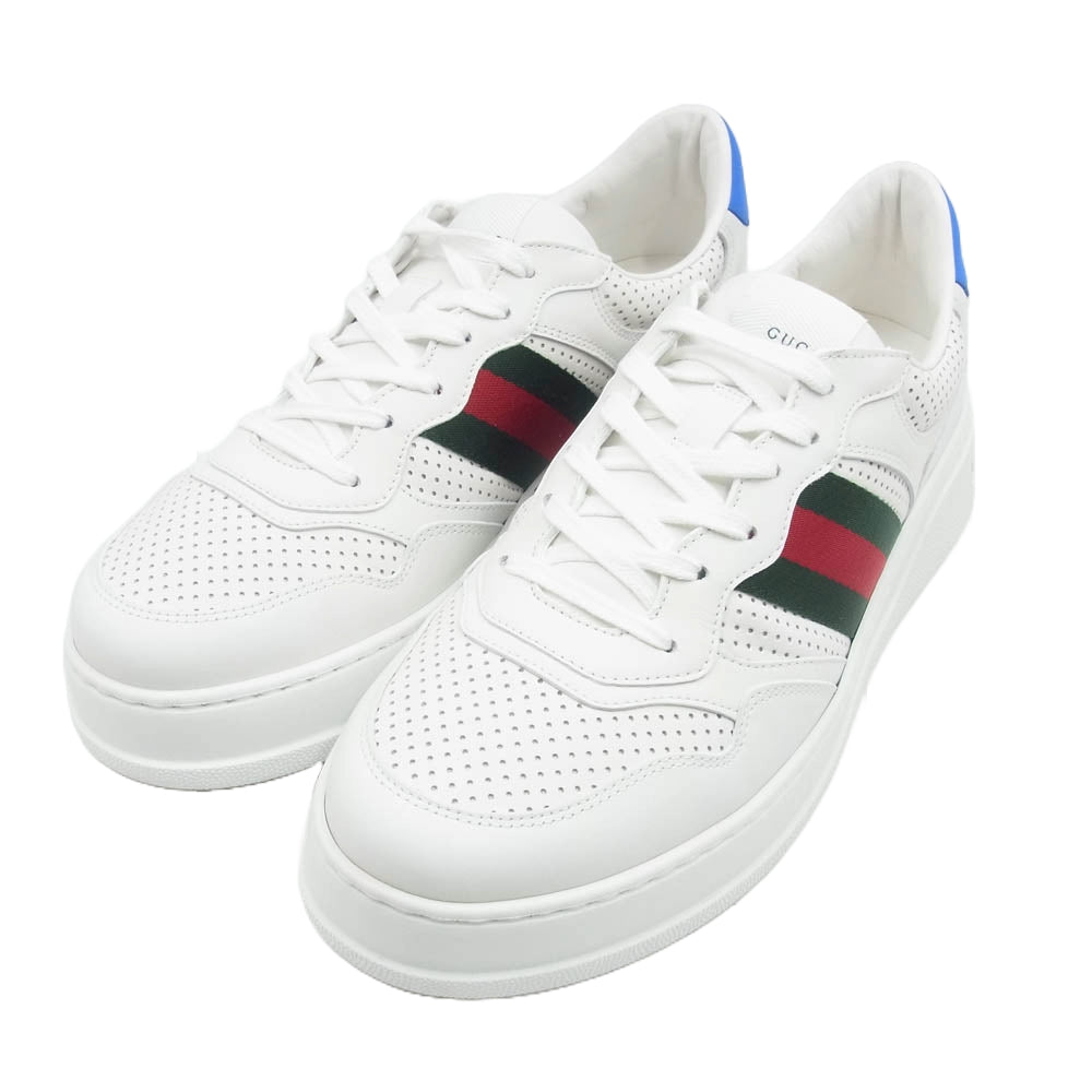 GUCCI グッチ 669698 ウェブ ライン ローカット スニーカー ホワイト系 10【極上美品】【中古】