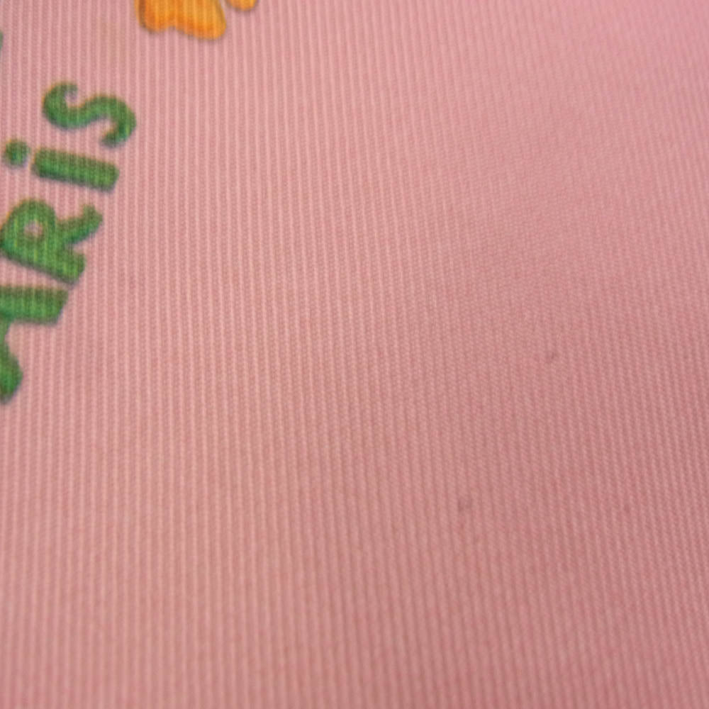 HERMES エルメス シルク100％  LA PRAIRIE カレ90 フラワー スカーフ ピンク系【中古】