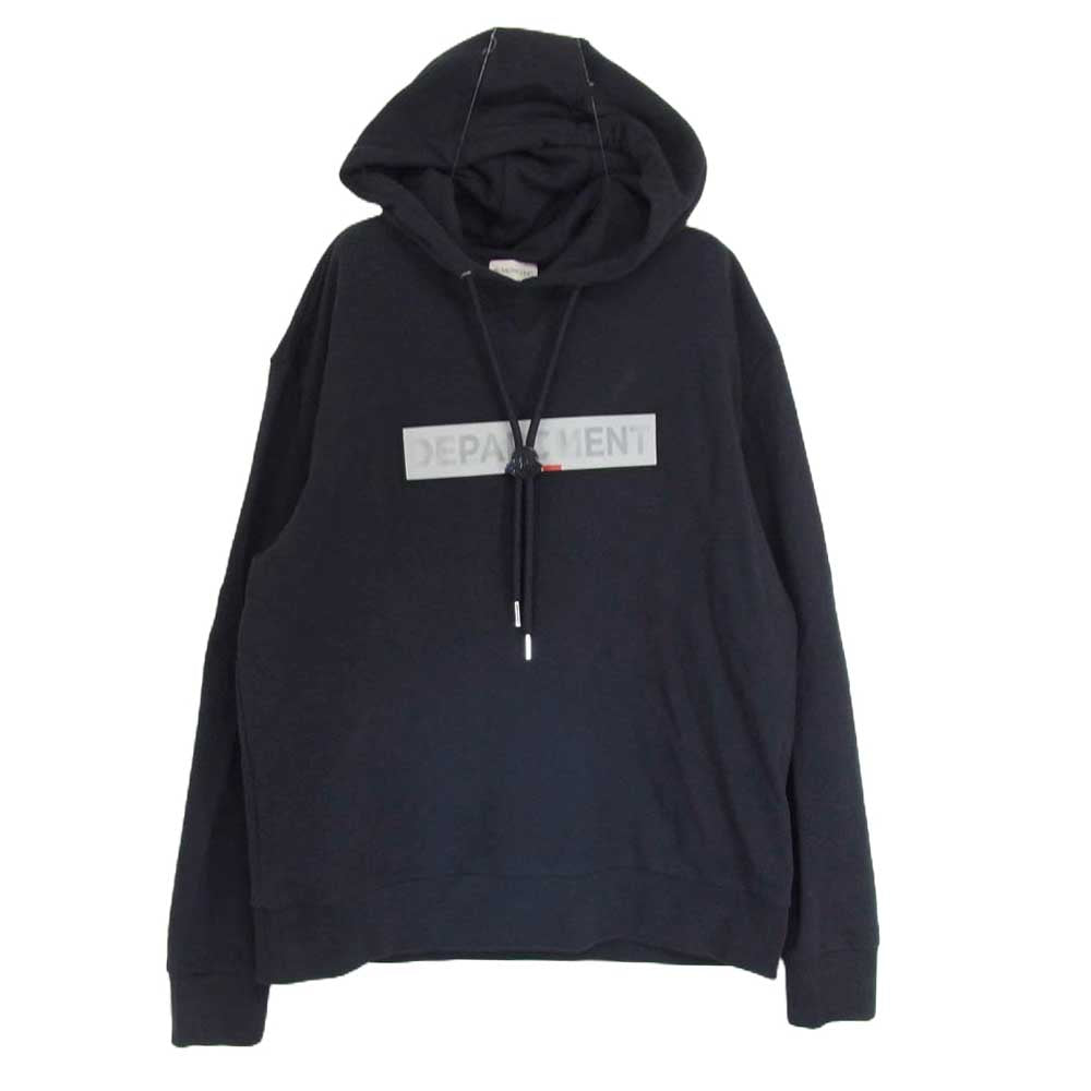 MONCLER モンクレール 19AW F10918G71420 リフレクターロゴ スウェット フーディ パーカー ブラック系 XL【中古】