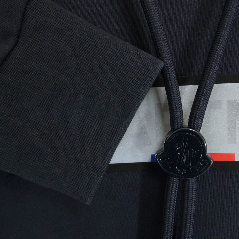 MONCLER モンクレール 19AW F10918G71420 リフレクターロゴ スウェット フーディ パーカー ブラック系 XL【中古】
