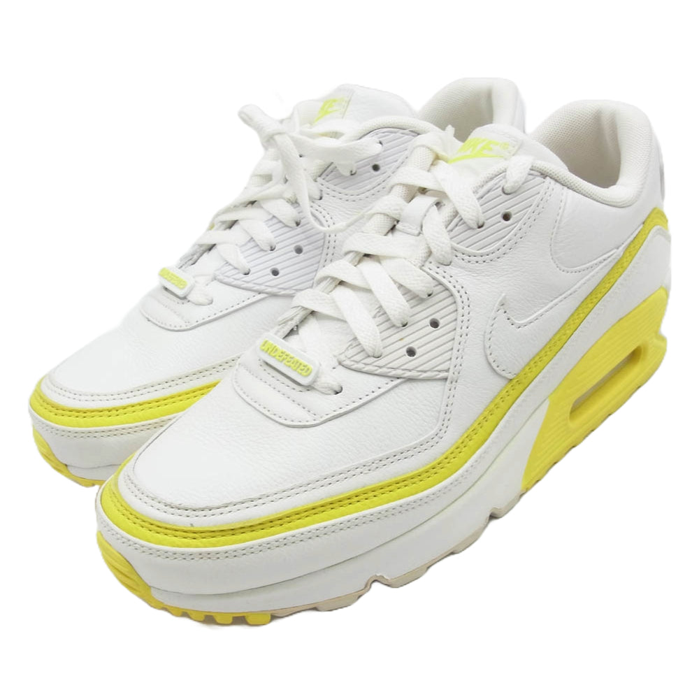 NIKE ナイキ × Undefeated アンディフィーテッド CJ7197-101 Air Max 90 エアマックス90 White Optic Yellow ホワイト オプティック イエロー ローカットスニーカー ホワイト系 イエロー系 28cm【極上美品】【中古】