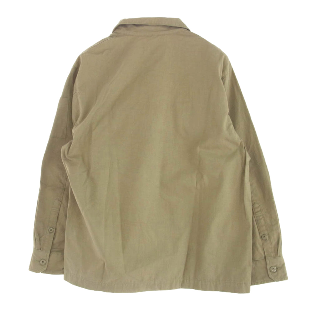 WTAPS ダブルタップス 21AW 212BRDT-SHM02 BUDS LS COTTON SERGE ミリタリー 長袖 シャツ カーキ系 03【中古】