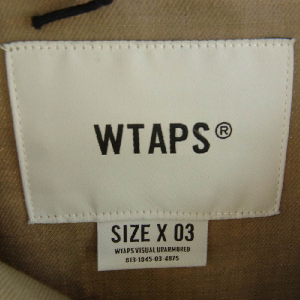 WTAPS ダブルタップス 21AW 212BRDT-SHM02 BUDS LS COTTON SERGE ミリタリー 長袖 シャツ カーキ系 03【中古】