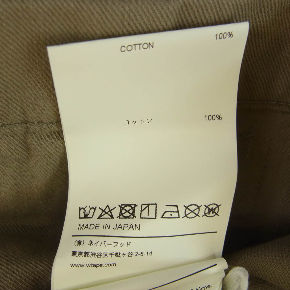 WTAPS ダブルタップス 21AW 212BRDT-SHM02 BUDS LS COTTON SERGE ミリタリー 長袖 シャツ カーキ系 03【中古】