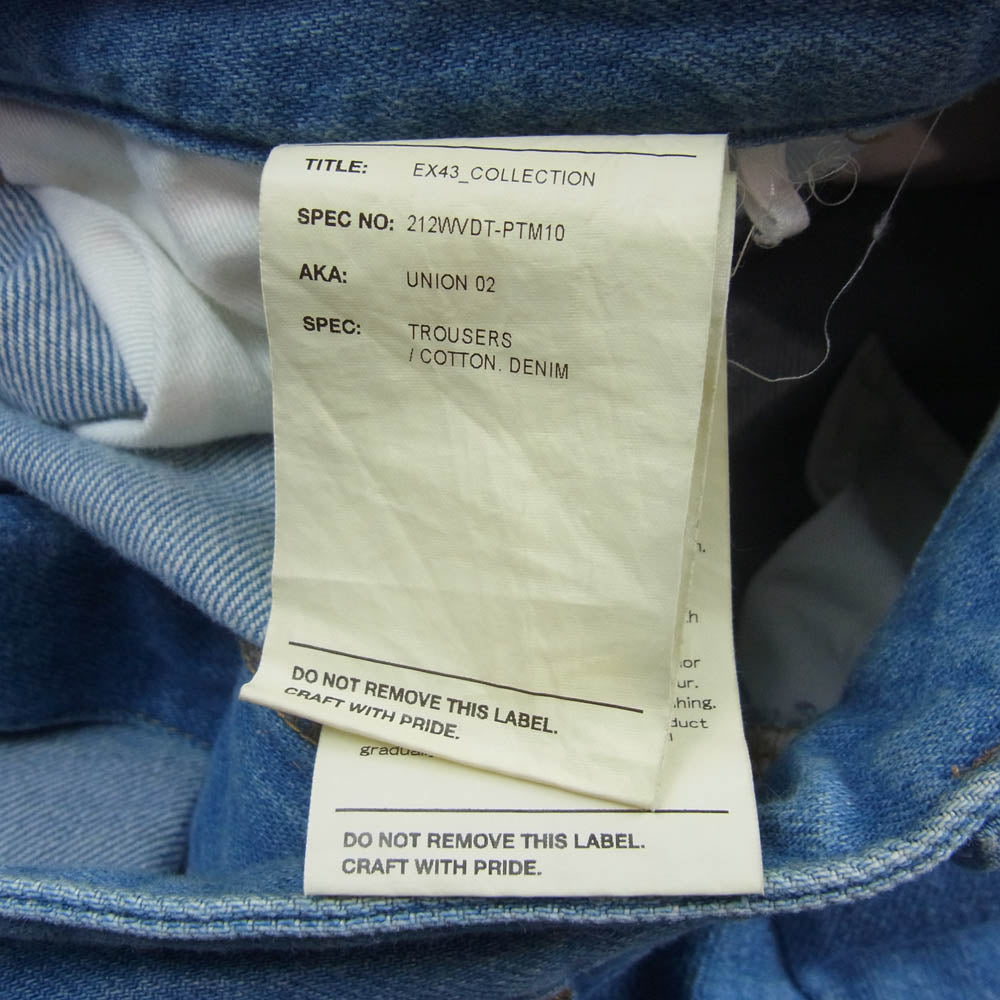 WTAPS ダブルタップス 21AW 212WVDT-PTM10 UNION 02 TROUSERS トラウザーズ デニム パンツ インディゴブルー系 03【中古】