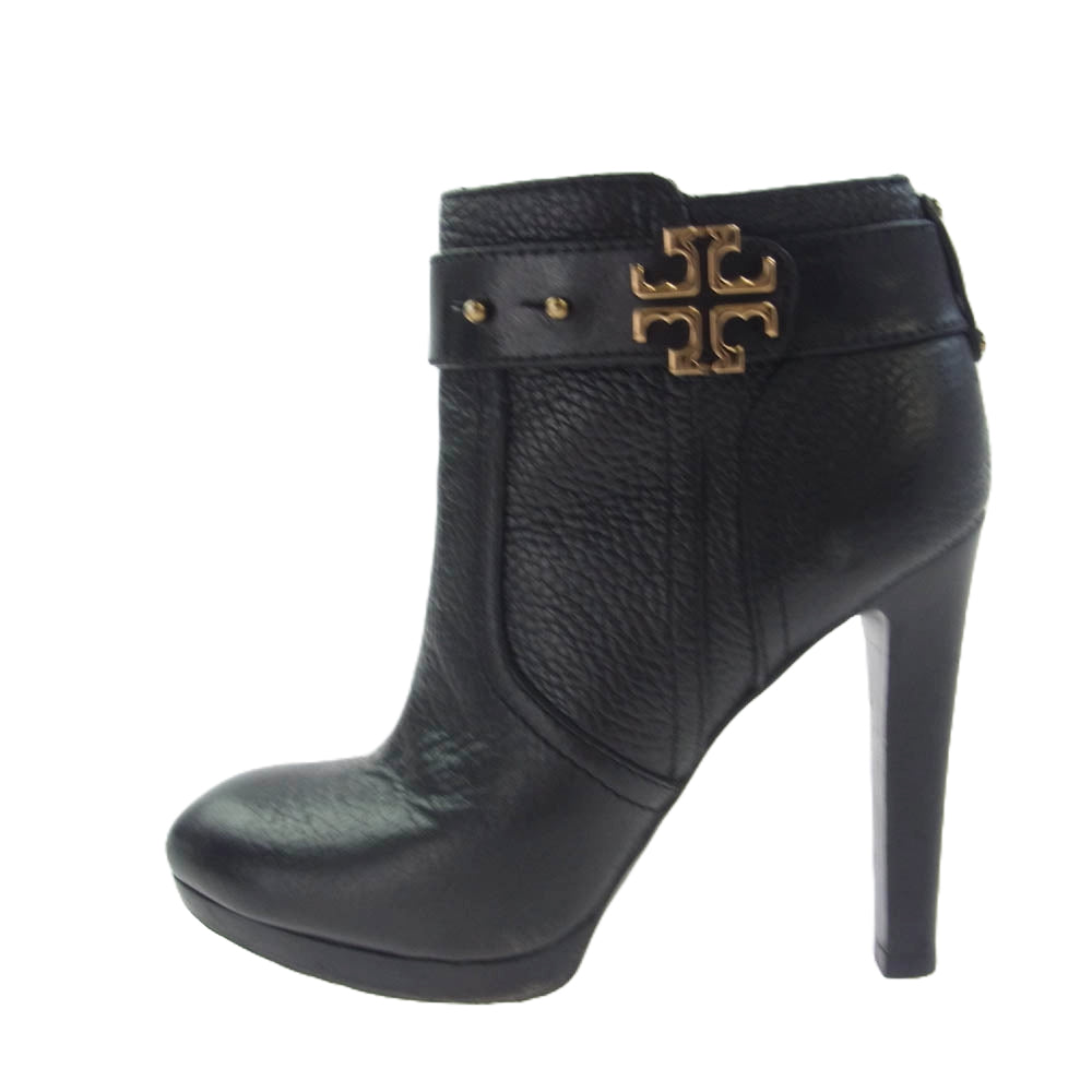 Tory Burch トリーバーチ レザー ショート ヒール ブーツ E12【中古】