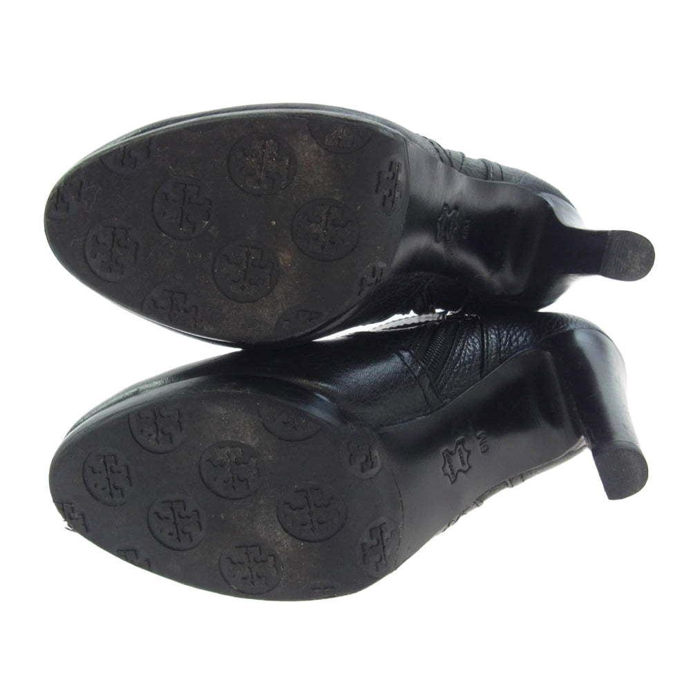 Tory Burch トリーバーチ レザー ショート ヒール ブーツ E12【中古】