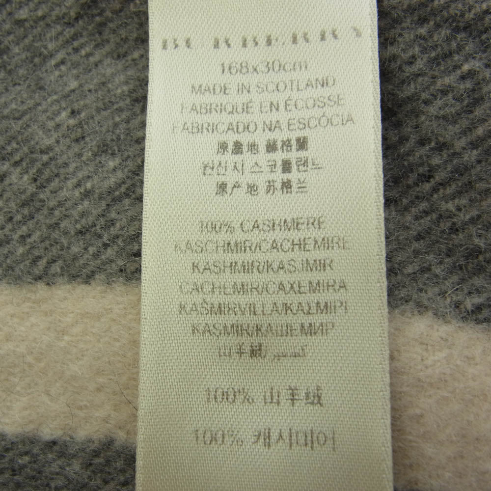 BURBERRY バーバリー カシミア100％ チェック マフラー ブラック系 ホワイト系【中古】