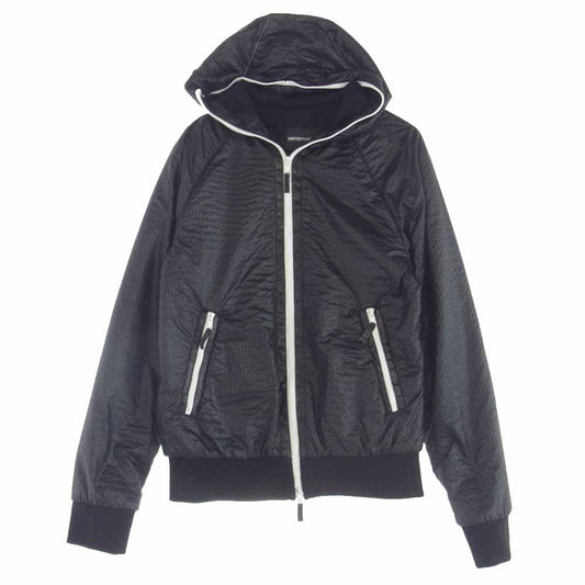Emporio Armani エンポリオ・アルマーニ EMILE LINE ナイロン フルジップ パーカー ジャケット ブラック系 50【中古】