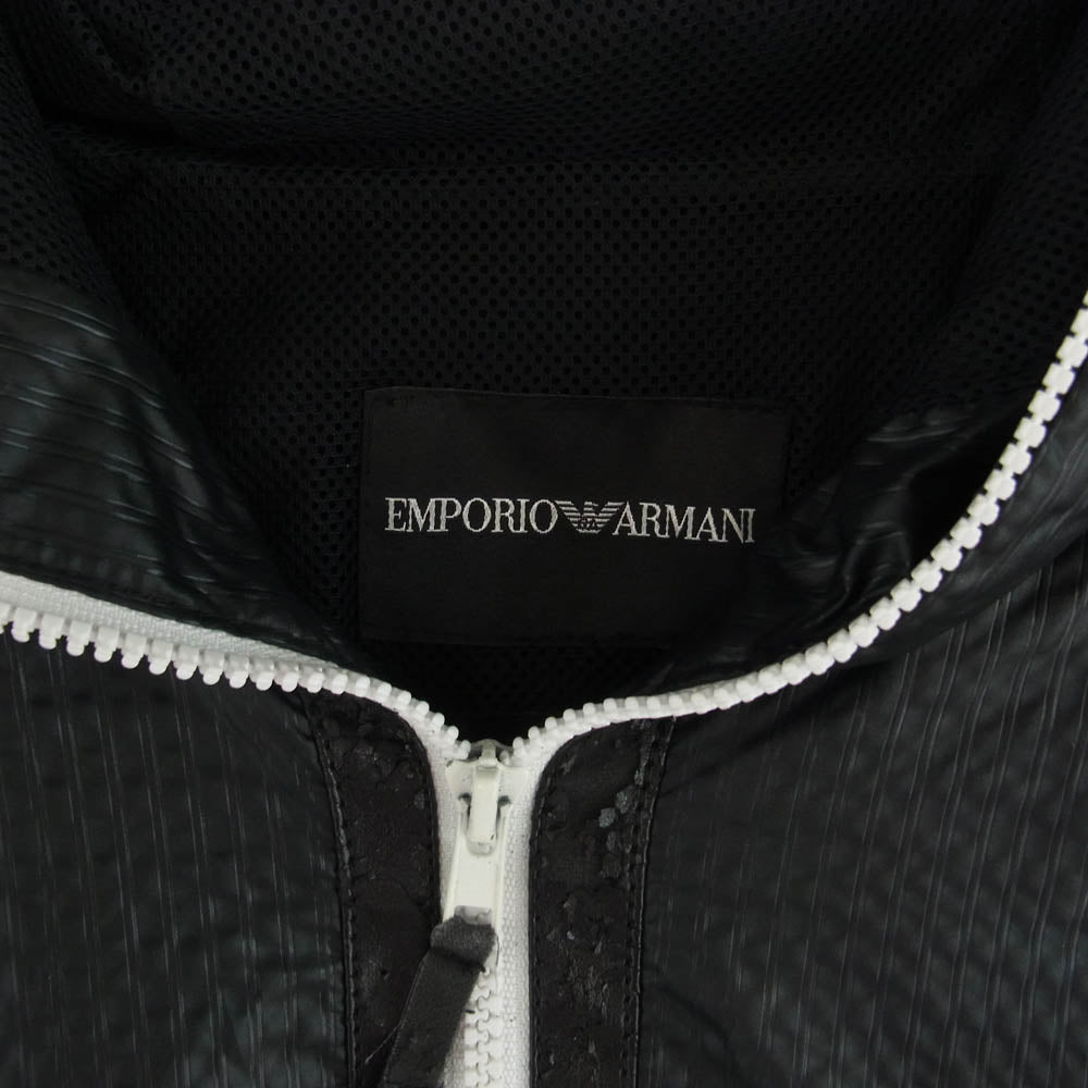 Emporio Armani エンポリオ・アルマーニ EMILE LINE ナイロン フルジップ パーカー ジャケット ブラック系 50【中古】