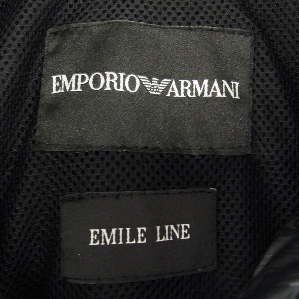 Emporio Armani エンポリオ・アルマーニ EMILE LINE ナイロン フルジップ パーカー ジャケット ブラック系 50【中古】