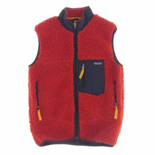 patagonia パタゴニア 02AW 41078 02年 USA製 キッズ レトロ フリース ベスト レッド系 XL【中古】