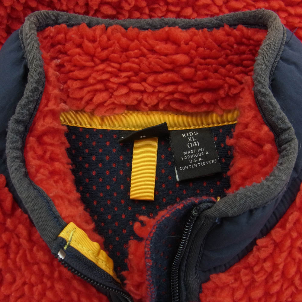 patagonia パタゴニア 02AW 41078 02年 USA製 キッズ レトロ フリース ベスト レッド系 XL【中古】